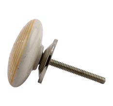 Mustard Stripe Flat Ceramic Drawer Knob Online